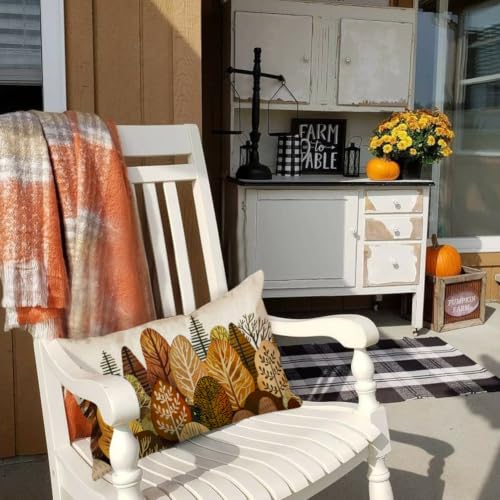 RABUSOFA Autumn Tree Pillow Cover 12x20 Farmhouse Decor Outdoor