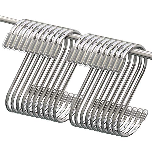 Heavy Duty S Hooks - 20 Pack Metal S Shaped Hooks for Organizing