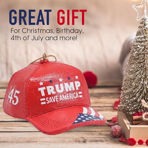 Trump Support Christmas Ornament - 3.6 Inch Patriotic Holiday Decor