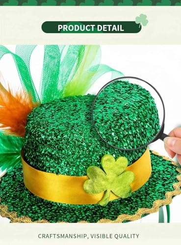 Green Top Hat Headband St. Patrick's Day Mini Irish Hat Costume Accessory