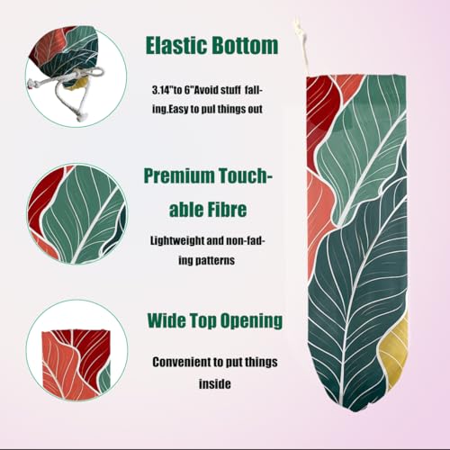Palm Leaves Plastic Bag Holder - Wall-Mounted Grocery Bag Organizer