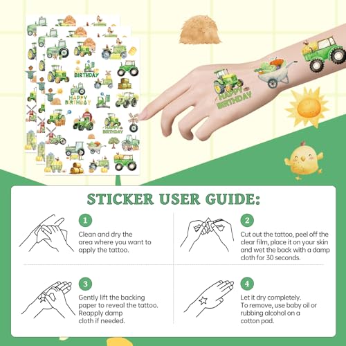 Tractor Temporary Tattoos for Kids - 200+ Farm Party Favors