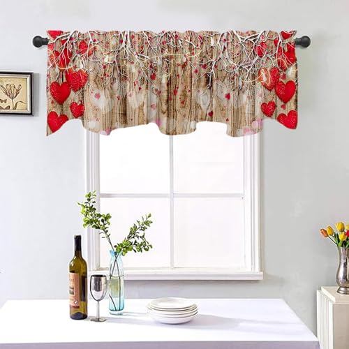 DOTOOMA Valentine's Day Window Valance Curtain, 54x18 Inch