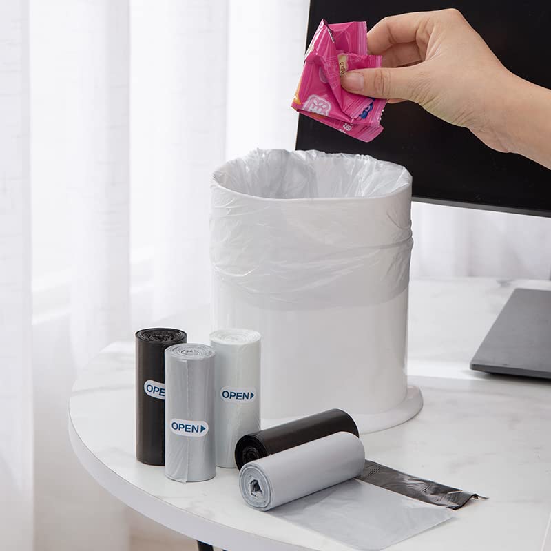 Mini Trash Bags, 0.5 Gal, 300 Counts, Leak-Proof White