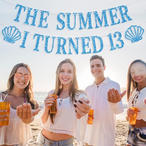 Summer 13th Birthday Banner - Beach Party Decorations