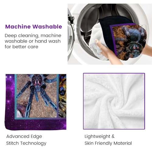 Cool Spider Throw Blanket - Soft Flannel Halloween Decor 60"x50" for Teens