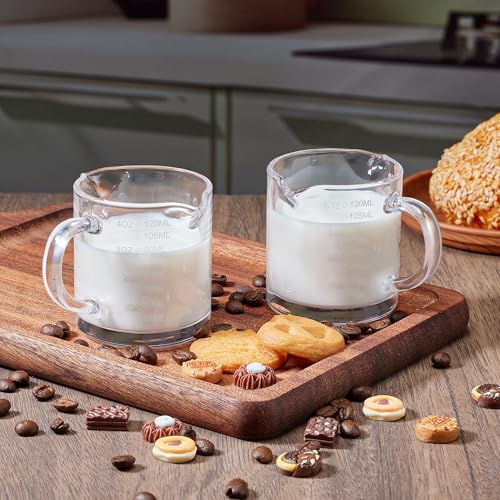 Ackers Espresso Cup Set - 4oz Borosilicate Glass with Handle