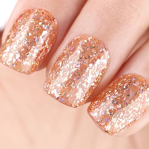 Imtiti Clear Nude Glitter Gel Nail Polish 0.5 fl oz UV LED Soak Off