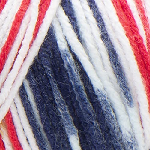Red Heart Super Saver Yarn - Americana Print, 5oz/141g, 236yd/215m