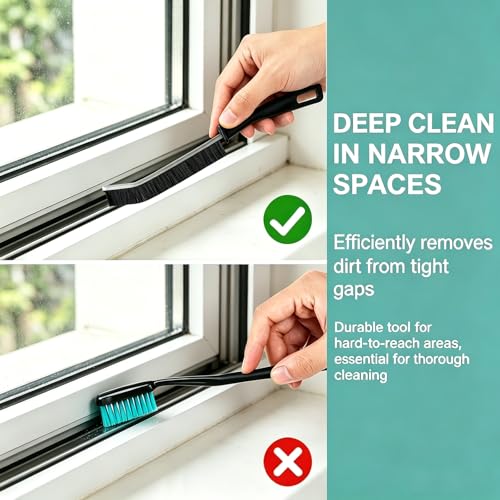 Crevice Cleaning Brush Set - 3pc Stiff Bristle Tool for Tight Spaces