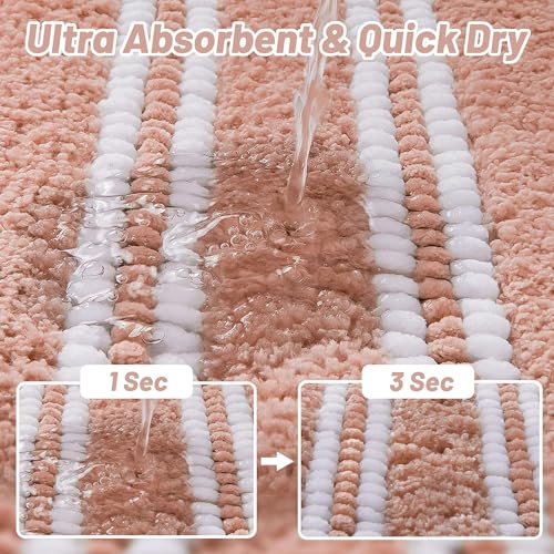 Tyrot Non-Slip Bathroom Rug 24x17 - Ultra Soft Chenille Mat