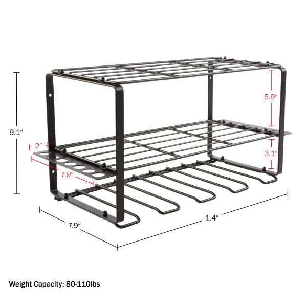 Power Tool Organizer - 3-Tier Garage Shelving Unit with 110lb Max Capacity - Wall Mount Garage Storage System for Tools by Stalwart