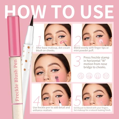 QIUFSSE Faux Freckle Stamp and Liquid Blush Pen Set