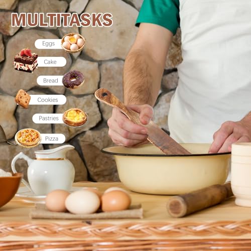 2 Pack Wooden Sourdough Spatula Set with Hanging Holes