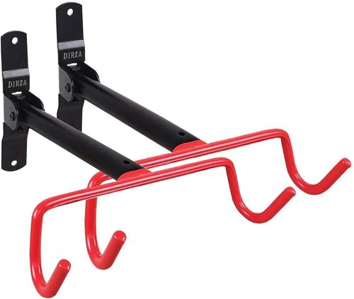 Dirza Bike Wall Mount | Foldable Bicycle Storage Rack - 2 Pack for Indoor Garage Use