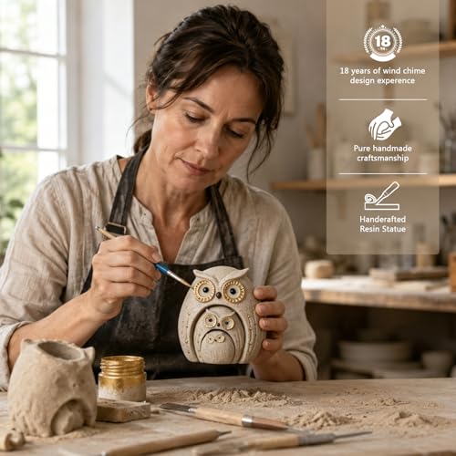 Handcrafted Owl Family Figurine - Decorative Resin Statue Gift