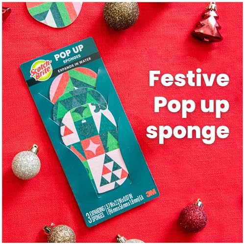 Scotch-Brite Holiday Pop-Up Sponges - 3 Pack, Festive Design