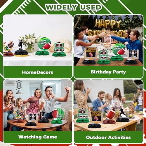 Football Party Decorations - 10 Honeycomb Centerpieces for Game Day