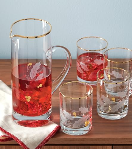 Lenox Holiday Gold Double Old Fashioned Glasses Set of 4 - Christmas Drinkware