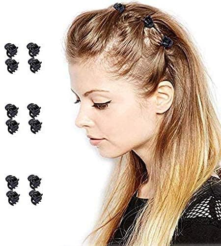 VIPERMARK 12 Pack Mini Hair Claw Clips - Small Non-Slip Plastic Jaw Clamps for Styling, Black