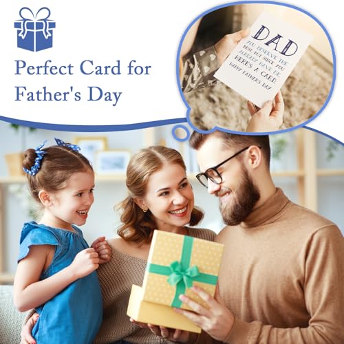 Funny Father's Day Card for Dad - Qiliji 8x5.3in with Envelope