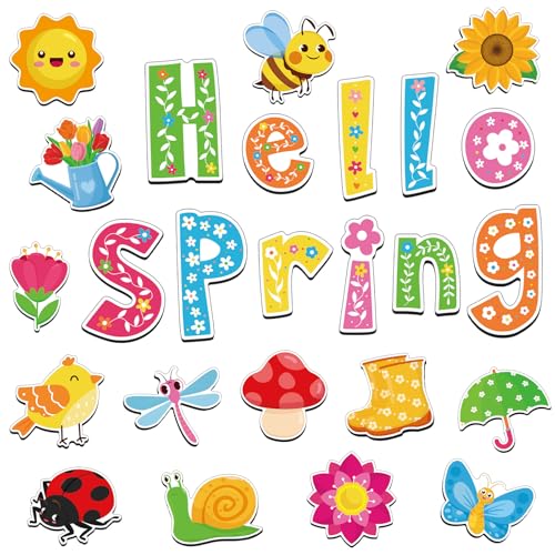 25-Piece Spring Magnet Set - Colorful Flower & Butterfly Decor