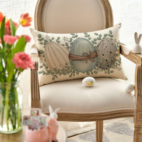 Easter Eucalyptus Throw Pillow Cover - 12x20 Inch Decorative Case