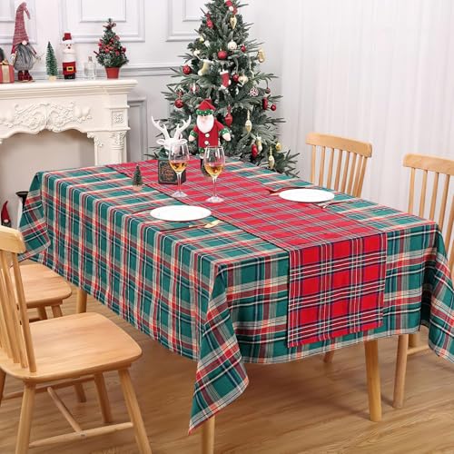 Red Buffalo Plaid Christmas Table Runner 13x84 Inch - 6 Pack