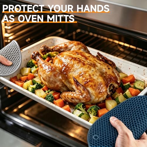 Silicone Trivets for Hot Dishes - 4-Pack Heat Resistant Mats