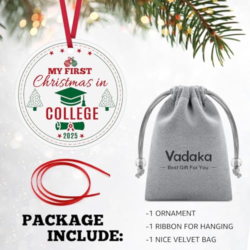 Ceramic College Freshman Year Christmas Ornament for Students