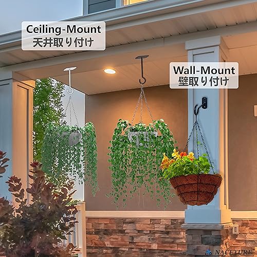 Black 5-Inch Plant Ceiling Hooks 2 Pack - Heavy Duty Indoor & Outdoor Wall Mount Hangers