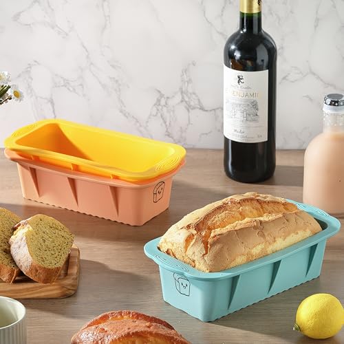 3-Pack Silicone Bread Loaf Pans - Non-Stick & Dishwasher Safe