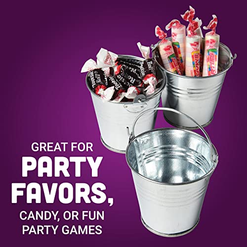 Mini Metal Buckets with Handles, 2.5-Inch Party Favors (Pack of 12)