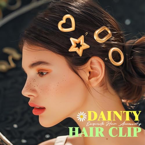 JONKY Gold Geometric Metal Hair Barrettes - 4 Piece Minimalist Set