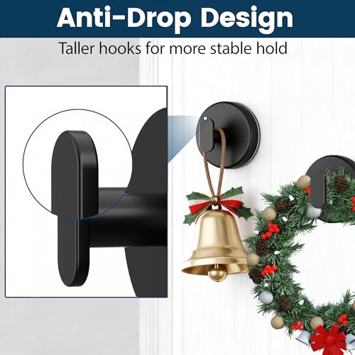 pickpiff 15lb Heavy Duty Suction Cup Hooks - Matte Black, 4 Pack