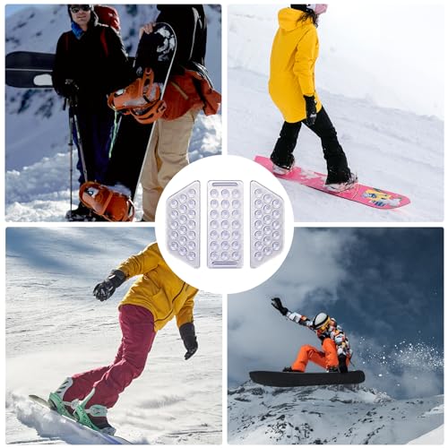 2Sets of 6pcs Stomp Pad, Clear Anti-Skidding Snowboard Stomp Pads Skis Board Grip Pad Mat for Snowboarding Snow Board Accessories