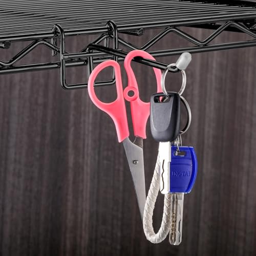 MorningRo Heavy Duty Metal Wire Shelf Hooks - 4 Pack, Black