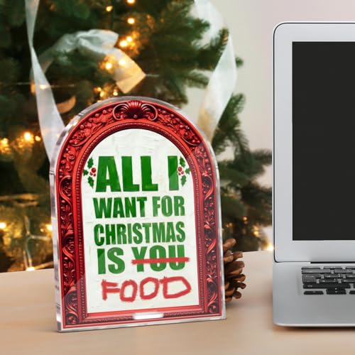 Funny Christmas Table Sign Acrylic Holiday Centerpiece Decor