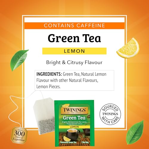 Twinings Green Tea with Lemon - Caffeinated Tea Bags, 20 Count