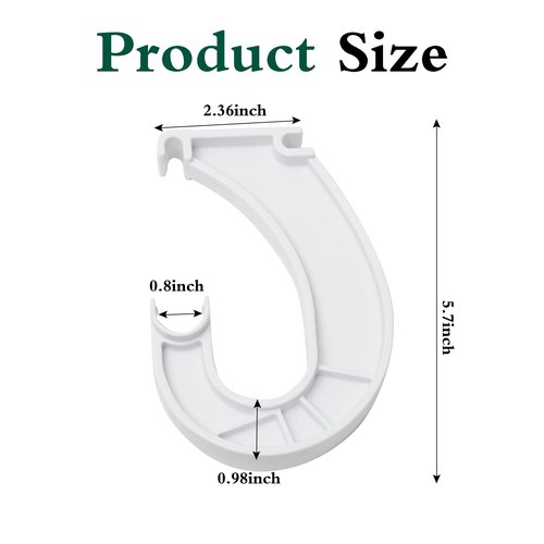 4Pcs Hanging Closet Rod Support,3/4 Closet Shelf Rod Holder,Sturdy J-Shaped Closet Brackets for Hanging Clothes,Cabinets Storage and Curtain
