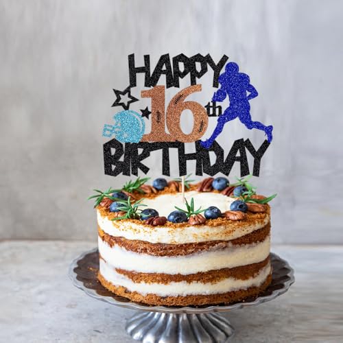 Football 16th Birthday Cake Topper - Premium Sports Decoration