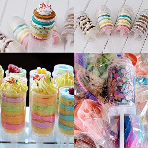 Cake Push Pop Containers with Lids - 10 Pack Food-Grade Dessert Molds