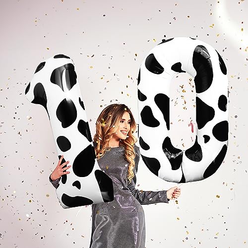 40 Inch Cow Print Number 0 Balloon for Birthday Party Decor