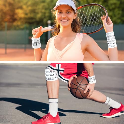 2Pcs Christian Athletic Tape 2in x 23ft Cotton Zinc Oxide Sport Faith Cross Sports Wristbands Religious Bible Verse Wrist Tape for Football Baseball Athlete Gymnastic Boxing First Aid Injury Wrap