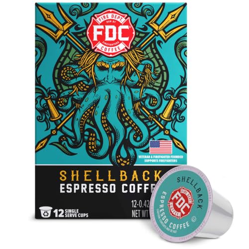 Fire Department Coffee Shellback Espresso K-Cup Pods - 12 Count