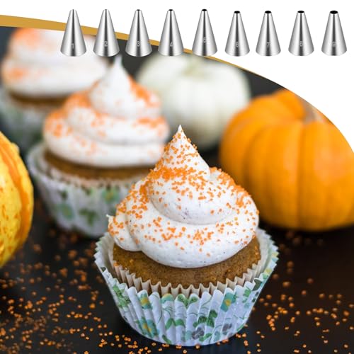 9-Piece Stainless Steel Piping Tips Set for Cake Decorating