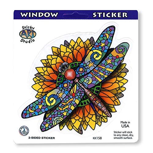 Celestial Dragonfly Window Decal - 5" Translucent Art Sticker