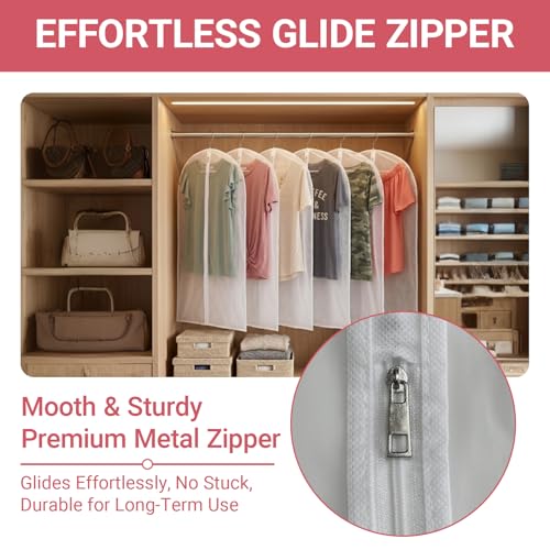 2 Pack Translucent Garment Bags 24x39 Inch for Travel & Storage
