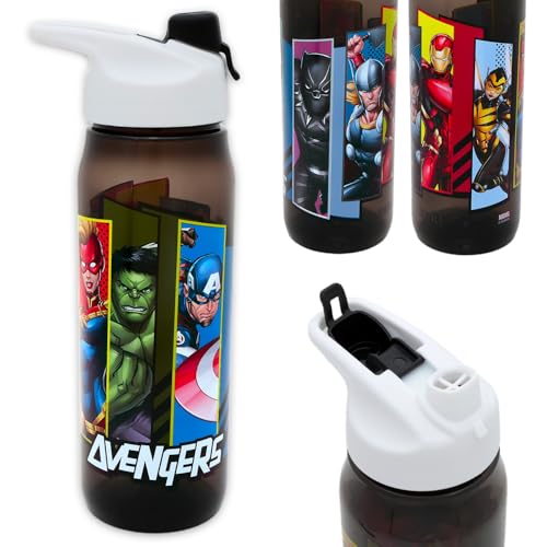 Marvel Avengers Water Bottle Set with 20 Oz Cup & Stickers