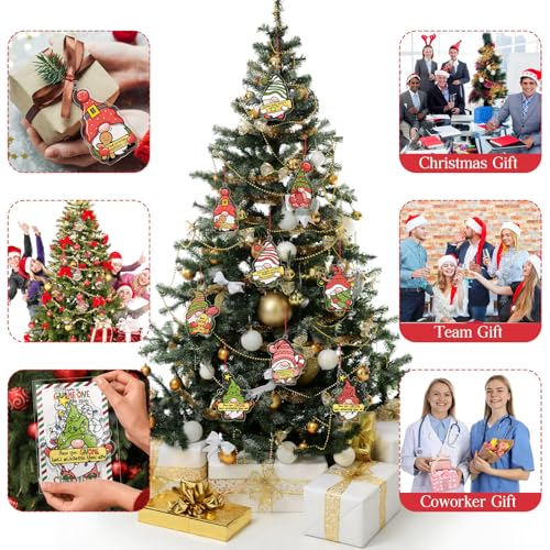 45 Sets Christmas Gnome Ornaments Bulk Employee Appreciation Gifts with Cards - Festive Holiday Decor